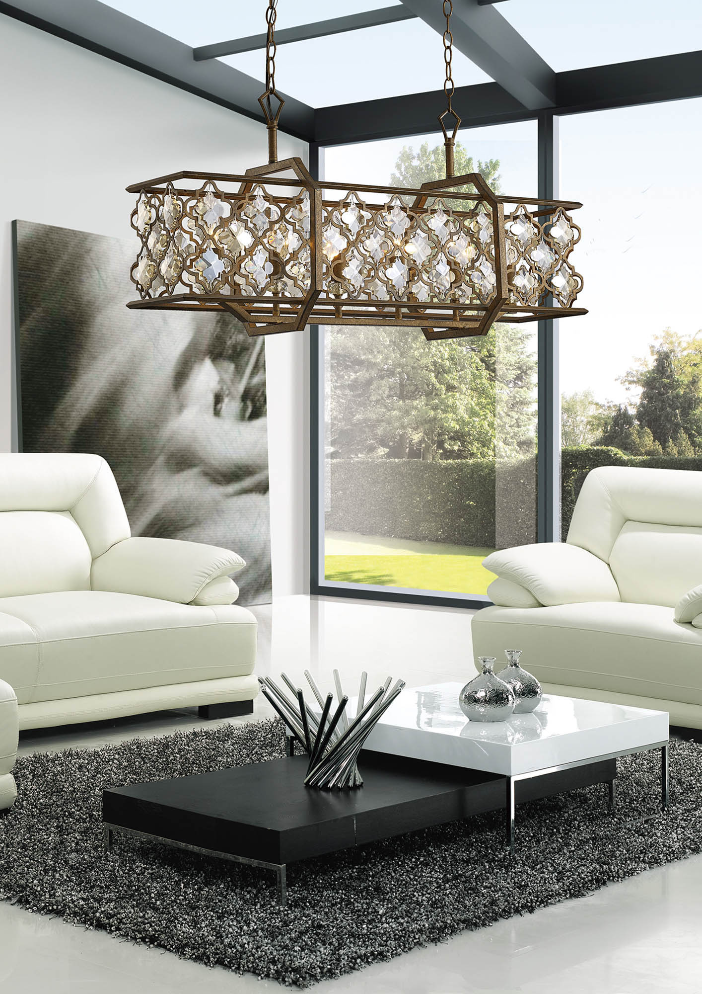 Indie Crystal Ceiling Lights Diyas Ringed & Square Crystal Fittings Indie Crystal Ceiling Lights Diyas Ringed & Square Crystal Fittings